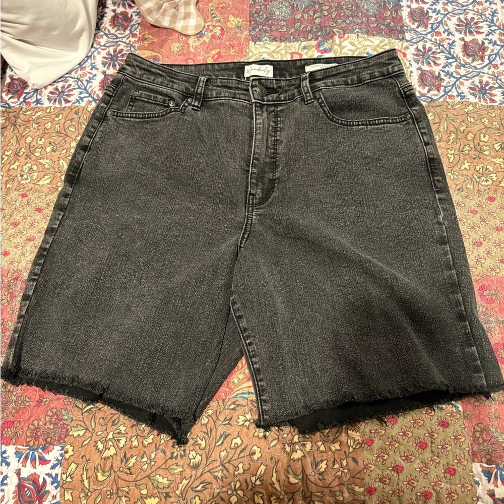 Wonderly Black Denim cutoff Shorts